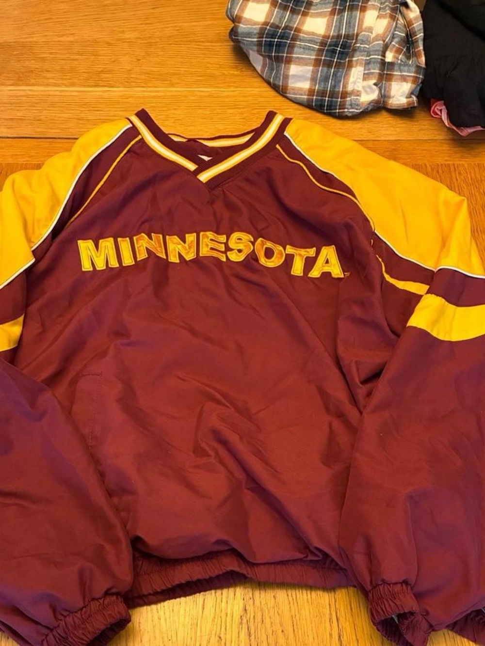 Women's Maroon and Gold Bomber Jacket with Minnesota Embroidery
